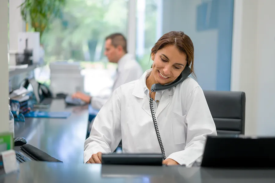 recepción del hospital